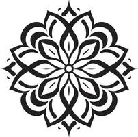 Cultural Kaleidoscope Sleek Mandala in Elegant Black Eternal Harmony Black Emblem with Intricate Mandala Pattern in vector
