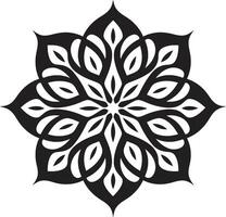Enchanting Elegance Black with Intricate Mandala in Soulful Spirals Mandala Showcasing Black in Monochrome vector