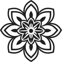 Zenith of Zen Mandala Depicting Elegant Black Pattern in Wholeness Whisper Monochrome Emblem Featuring Mandala in Sleek vector