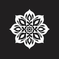 Serenity Circles Intricate Mandala Pattern in Elegant Black Cultural Fusion Black Emblem Featuring Mandala in vector