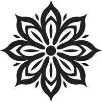 Harmony Unveiled Monochrome Mandala Featuring Intricate Pattern Enigmatic Elegance Elegant Mandala in Sleek Black vector