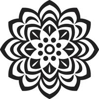 Enigmatic Elegance Elegant Mandala in Sleek Black Infinite Serenity Black with Mandala Pattern vector