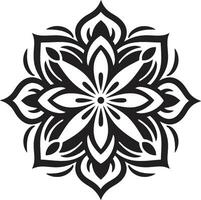 Soulful Symmetry Black Unveiling Mandala Pattern Mandala Magic Monochromatic Emblem with vector