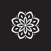 Harmony Unveiled Intricate Mandala Pattern in Enigmatic Elegance Monochromatic Mandala in Sleek Black vector