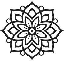 Cultural Kaleidoscope Elegant Mandala in Sleek Black Soulful Spirals Black with Mandala Pattern vector