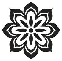 Harmony Unveiled Sleek Mandala in Monochrome Serenity Circles Intricate Mandala Pattern in Elegant Black vector