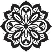 Mystical Medallion Elegant Mandala in Monochromatic Infinite Intricacy Black Unveiling Mandala Pattern in vector