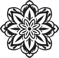 Infinite Harmony Black with Mandala Pattern in Elegant Cultural Kaleidoscope Elegant Mandala in Sleek Black vector