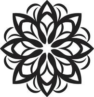 Harmony Unveiled Black Showcasing Mandala Pattern in Serenity Circles Black Emblem with Mandala vector