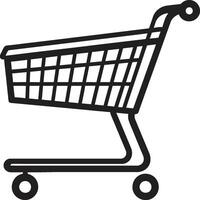 Retail Elegance Black Shopping Trolley Emblem in Trolley Tango Sleek Featuring Black Shopping Cart vector