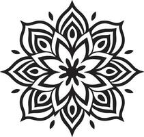 Cultural Fusion Intricate Mandala in Monochrome Mandala Majesty Black Depicting Pattern vector