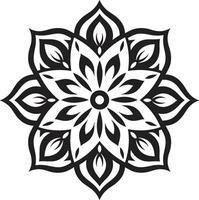 Spiritual Spirals Elegant Black with Mandala in Divine Radiance Mandala Depicting Sleek Black Pattern vector