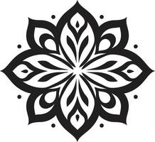 Sacred Geometry Unleashed Mandala Emblem Featuring Monochrome Pattern Eternal Symmetry Elegant Mandala in Sleek Black vector