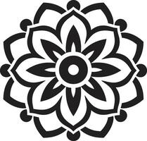 Wholeness Whisper Monochrome Mandala Emblem Featuring Cultural Essence Mandala with Elegant Black in vector