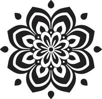 Cultural Essence Mandala with Elegant Black in Harmony Unveiled Sleek Black Mandala Featuring Pattern vector