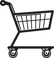 Cart Chic Black for Shopping Trolley Elegance Retail Rhythm Monochromatic of a Sleek Shopping Trolley in vector