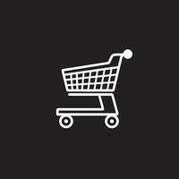 Retail Rhapsody Monochromatic with Black Shopping Trolley Elegant Cartography Elegant with Shopping Trolley in Black vector