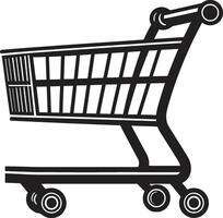 Retail Royalty Monochromatic Depicting Black Shopping Trolley in Basket Ballet Featuring Shopping Trolley Dance vector