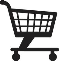 Retail Royalty Monochromatic Shopping Trolley in Basket Ballet Black Emblem with Shopping Trolley Dance vector