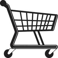 Basket Ballet Monochromatic Shopping Trolley in Retail Elegance Black Shopping Trolley Emblem in vector