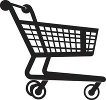 Trolley Tango Sleek Featuring Black Shopping Cart Shop Serenity Elegant Black with Shopping Trolley vector