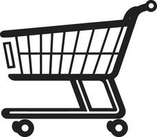 Elegance in Every Aisle Black Shopping Trolley Emblem in Market Melody Showcasing Shopping Trolley in Black vector