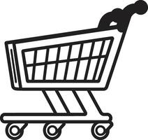 Elegance in Every Aisle Black Shopping Trolley Market Melody Sleek Black with Shopping Trolley vector