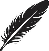 Quill of Tranquility Plume Skylark Serenity Floating Feather Symbol vector