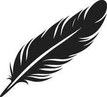 Quill Essence Avian Beauty Emblem Skyward Plume Feathery Symbol vector