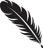 Ethereal Essence Floating Feather Symbol Avian Aria Elegant Bird Feather Emblem vector