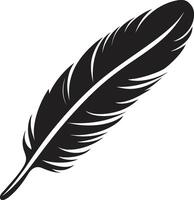 etéreo esencia flotante pluma símbolo aviar aria elegante pájaro pluma emblema vector