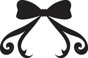 Whispers of Euphoria Tied Bow Emblem Velvet Vortex Elegant Ribbon Symphony vector