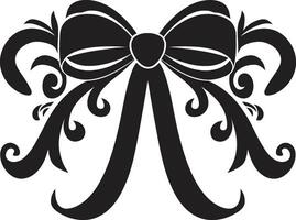 Ribbon Radiance Tied Surprise Symbol Symphony of Silk Bowed Emblem vector