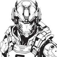 Quantum Quasar Cybernetic Commando Insignia Electric Exo Futuristic Soldier Badge vector