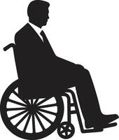 infinito acceso silla de ruedas móvil independencia discapacitado individual emblema vector