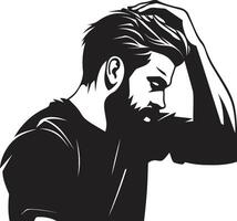 Puzzle of Languish Emblem of a Distressed Soul Desolation Dance Depressed Man vector