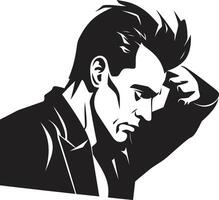 Headache Havoc of a Distressed Individual Puzzle of Despair Scratching Head vector