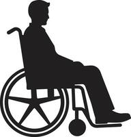 móvil libertad inclusivo silla de ruedas ruedas de inclusión discapacitado persona emblema vector