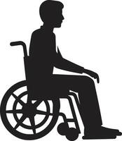 accesible horizontes para silla de ruedas ruedas de inclusión discapacitado individual vector