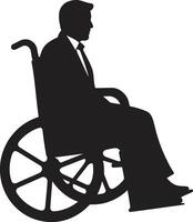 Infinite Mobility Wheelchair User Emblem Mobile Empowerment Disabled Person in Wheelchair vector