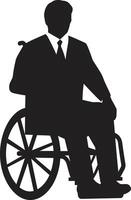 Rolling Beyond Boundaries Disabled Person on Wheelchair Limitless Journey Inclusive Wheelchair Emblem vector