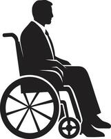 sin límites rodar silla de ruedas universal independencia discapacitado persona emblema vector