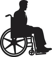 silla de ruedas envergadura empoderamiento discapacitado adaptado ascendencia silla de ruedas emblema para vector