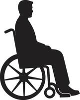 móvil libertad inclusivo silla de ruedas laminación más allá límites silla de ruedas emblema vector