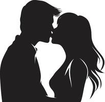 Passionate Fusion ic Kiss Emblem Tender Moments Loving Couple vector