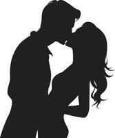 Sweet Connection of Romantic Kiss Enchanting Bond Kissing Couple vector