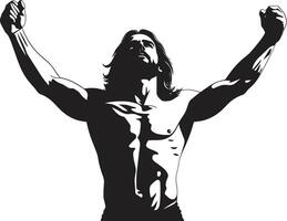 Heavenly Resilience of Muscular Jesus Divine Sculpture Muscular Jesus vector