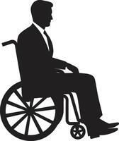 inclusivo expedición discapacitado persona en silla de ruedas más allá barreras silla de ruedas vector