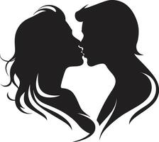 Whispered Promises Loving Duo Celestial Harmony Emblem of Romantic Connection vector
