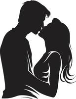 Amorous Whispers Emblem of Intimate Kiss Tender Unity Loving Couple vector